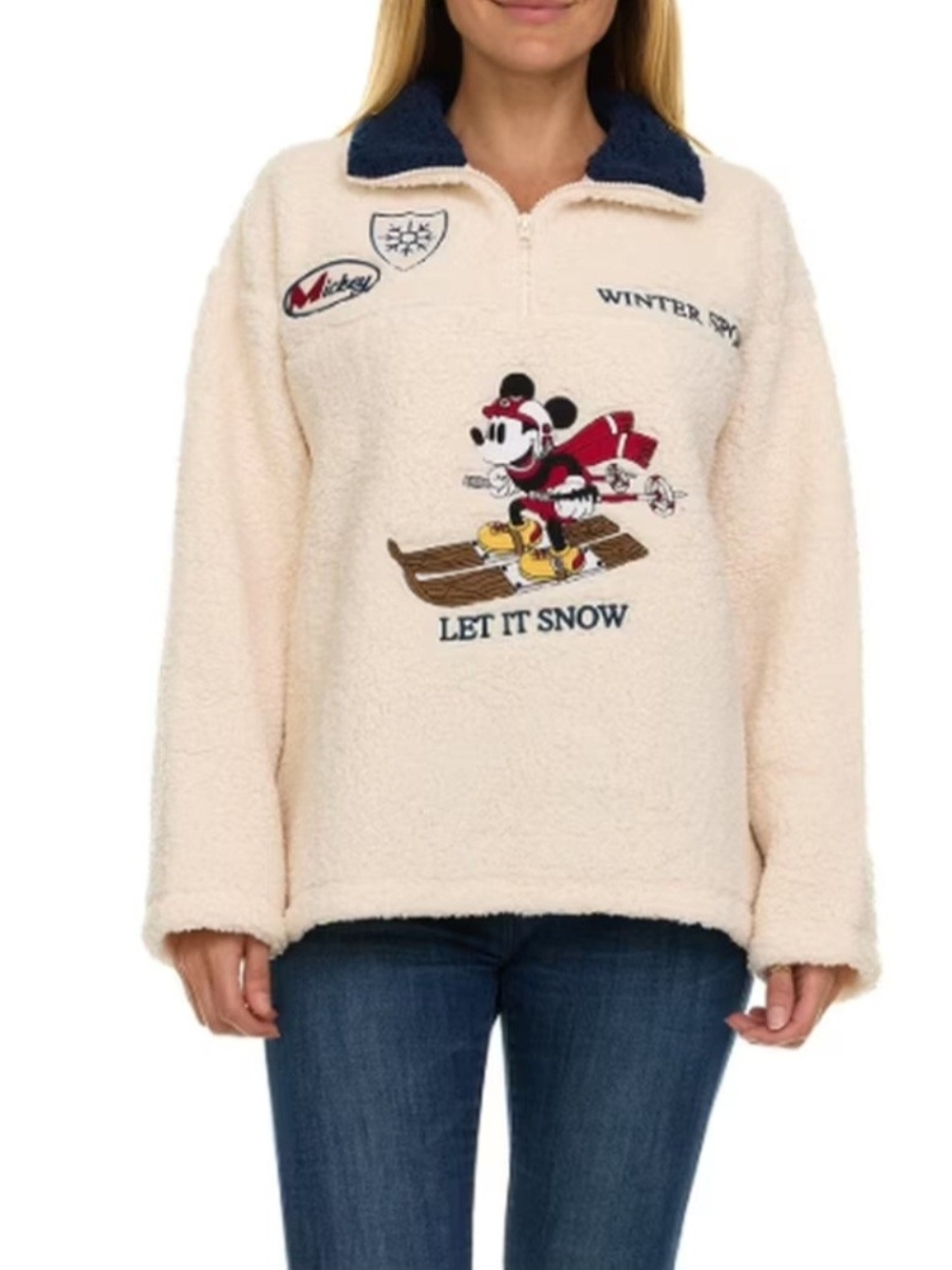 Women's Character Winter Sherpa Quarter-Zip Pullover Mickey XS, S, M, L & XXL